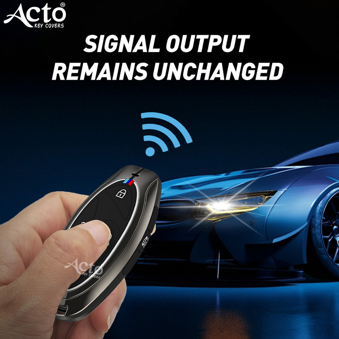 Acto Metal Silicone Key Cover & Key Chain Compatible with Hyundai Venue 2026 4-Button Smart Key | Premium Zinc Alloy Case | Glow in The Dark Buttons | Pack of 1