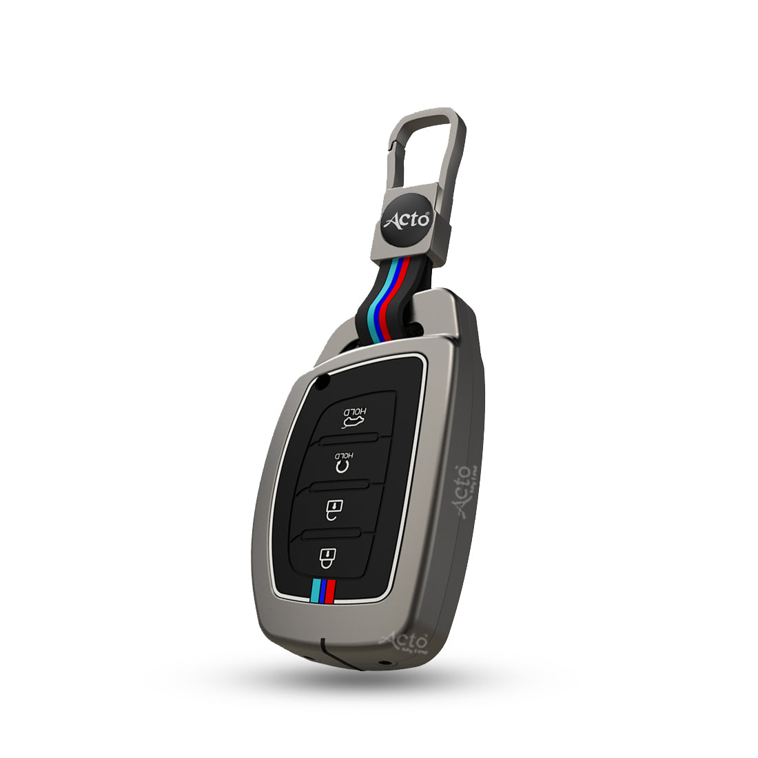 Acto Metal Sapphire Key Cover and Key chain Compatible with Hyundai Creta 2021 I Alacazar I Venue I Tucson Pack of 1 Set (Glow in the Night)