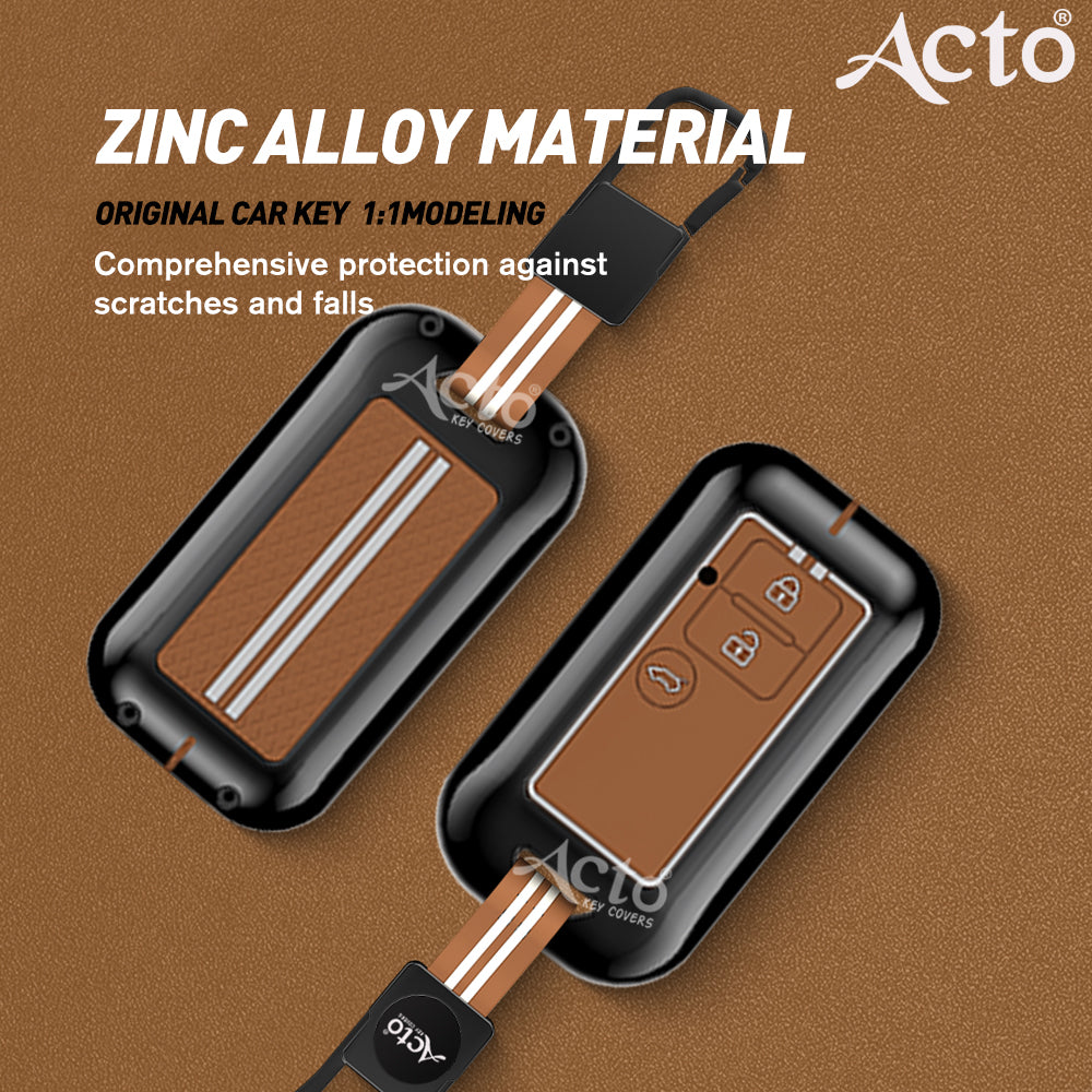 Acto Metal Sapphire Key Cover and Key chain Compatible with Suzuki New Dzire I New Ertiga Pack of 1 Set (Glow in the Night)