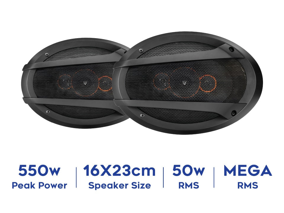 myTVS 6 X 9" 4 Way Oval Car Speakers 500W for All Cars