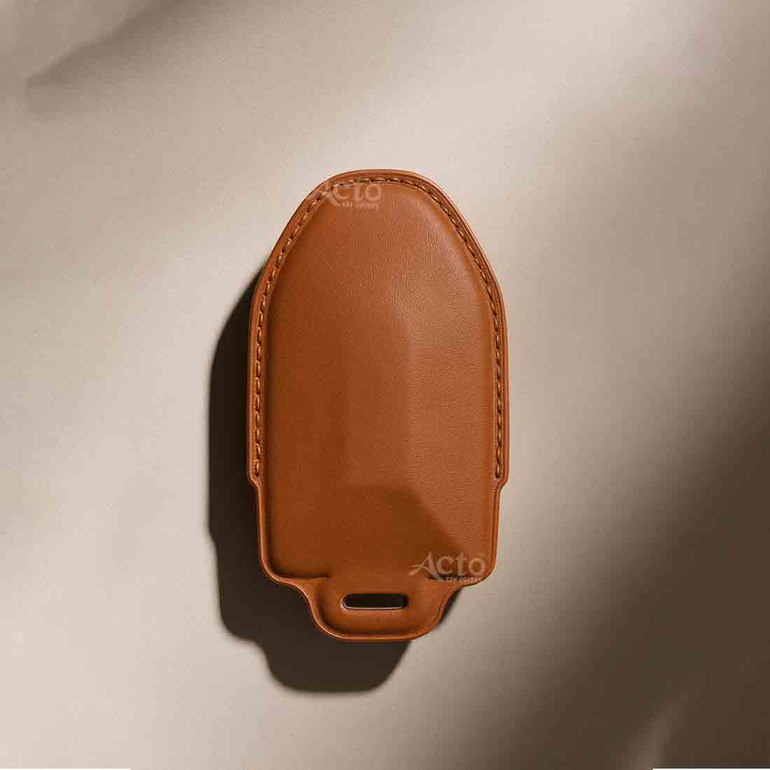 ACTO PU Leather Key Cover with Leather Key Chain Compatible with Mahindra BE 6E 3 Button Smart Key Pack of 1 Pcs