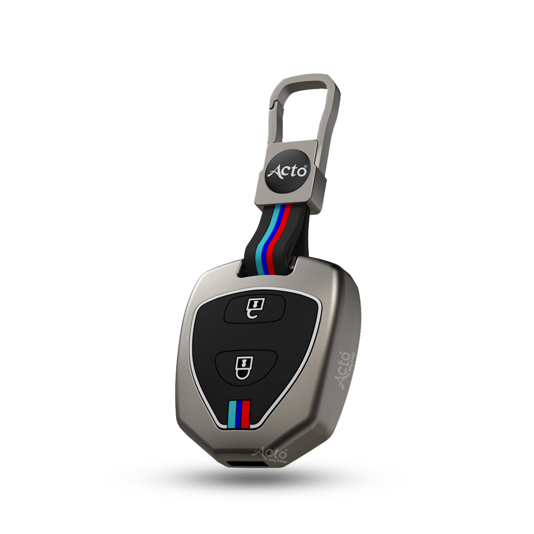 Acto Metal Sapphire Key Cover and Key chain Compatible with Toyota Camry, Corolla, Fortuner, Innova Pack of 1 Set (Glow in the Night)