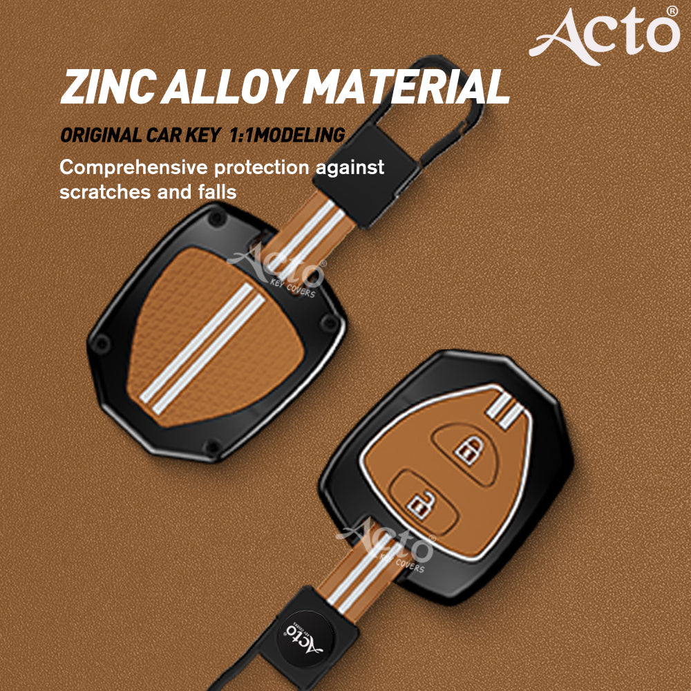 Acto Metal Sapphire Key Cover and Key chain Compatible with Toyota Camry, Corolla, Fortuner, Innova Pack of 1 Set (Glow in the Night)