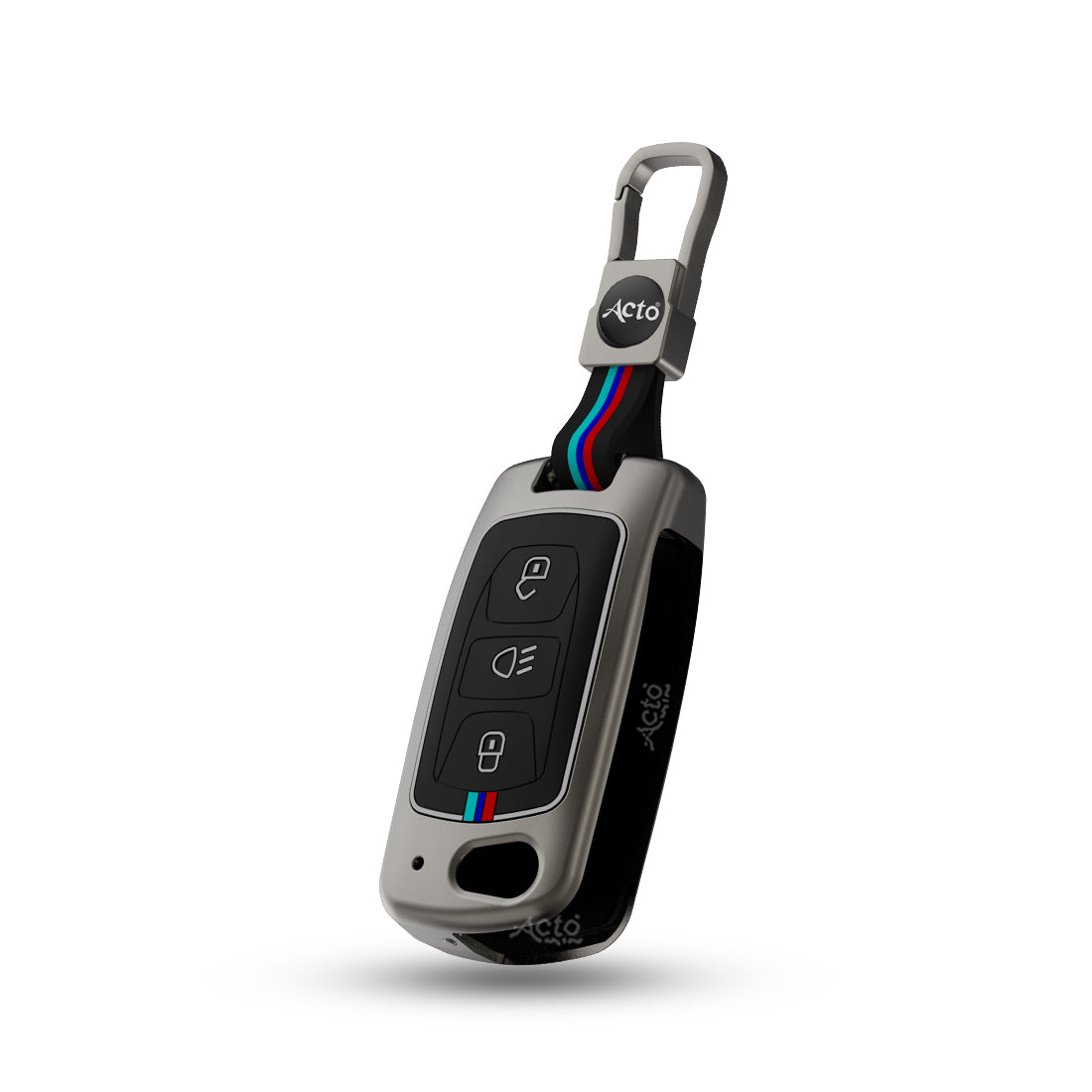 Acto Car Key Cover Metal Silicone Compatible with Tata