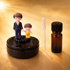 Acto Solar Powered Rotating Parents Dad and Son Showpiece with Aroma Diffuser Bottle – Romantic Dashboard & Home Decor