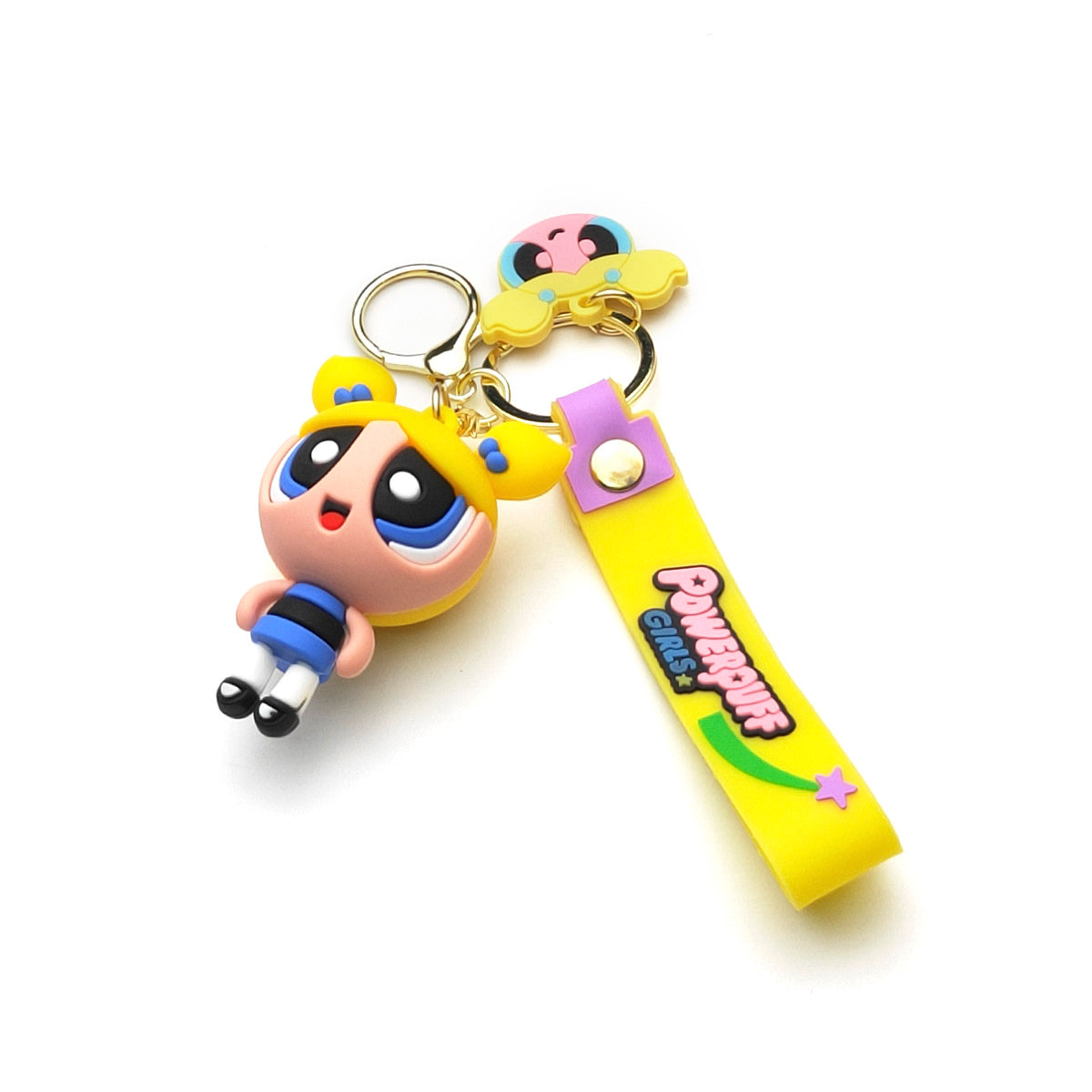 3D PVC Cartoon Keychain Powerpuff Girls Bubbles