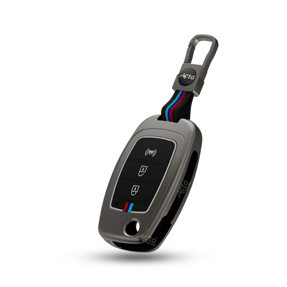 Acto Metal Sapphire Key Cover and Key Chain Compatible with Mahindra Xuv300 Pack of 1 Set (Glow in the Night)