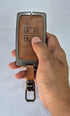 ACTO Metal Leather Car key cover with key chain Compatible With Renault