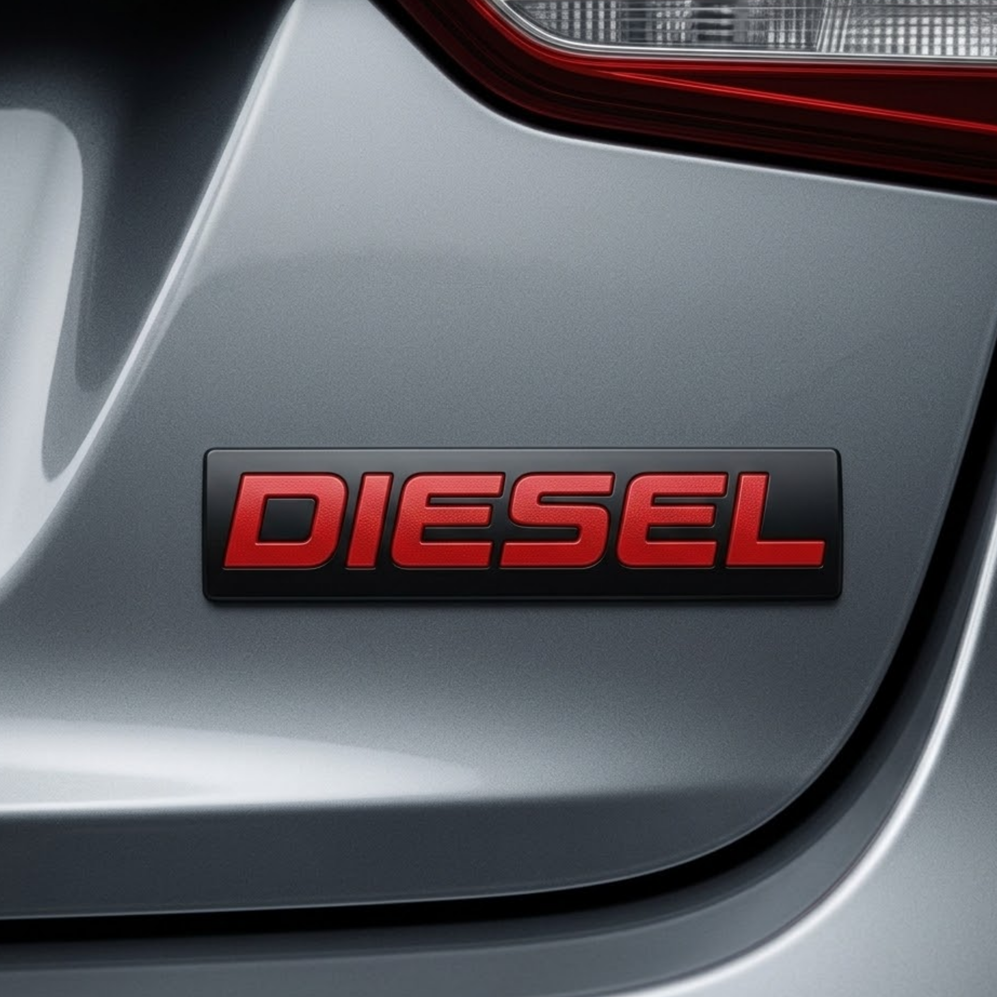 Carsonify 3D Metal Diesel Car Badge Emblem Sticker | Premium Aluminum Alloy Diesel Logo Decal | Self-Adhesive Chrome Badge for Car & Bike Exterior | Metallic Auto Styling Accessory