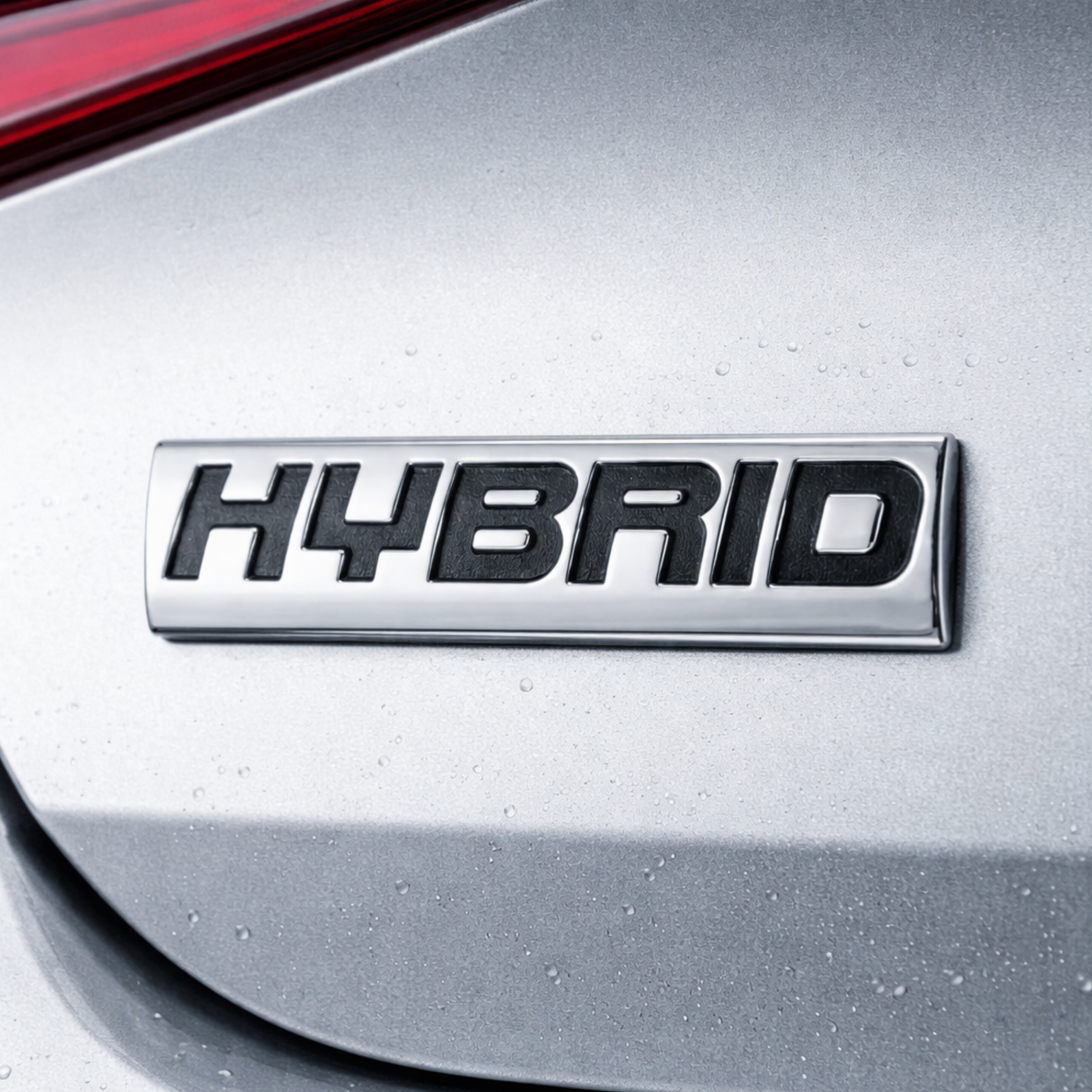 Carsonify 3D Metal Hybrid Car Badge Emblem Sticker | Aluminum Alloy Hybrid Logo Decal | Self-Adhesive Car & Bike Exterior Decoration | Premium Metallic Auto Styling