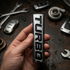 Carsonify 3D Metal TURBO Car Badge Emblem Sticker | Premium Aluminum Alloy Chrome TURBO Logo Decal | Self-Adhesive Metallic Badge for Car, Bike & SUV Exterior | Stylish Auto Styling Accessory