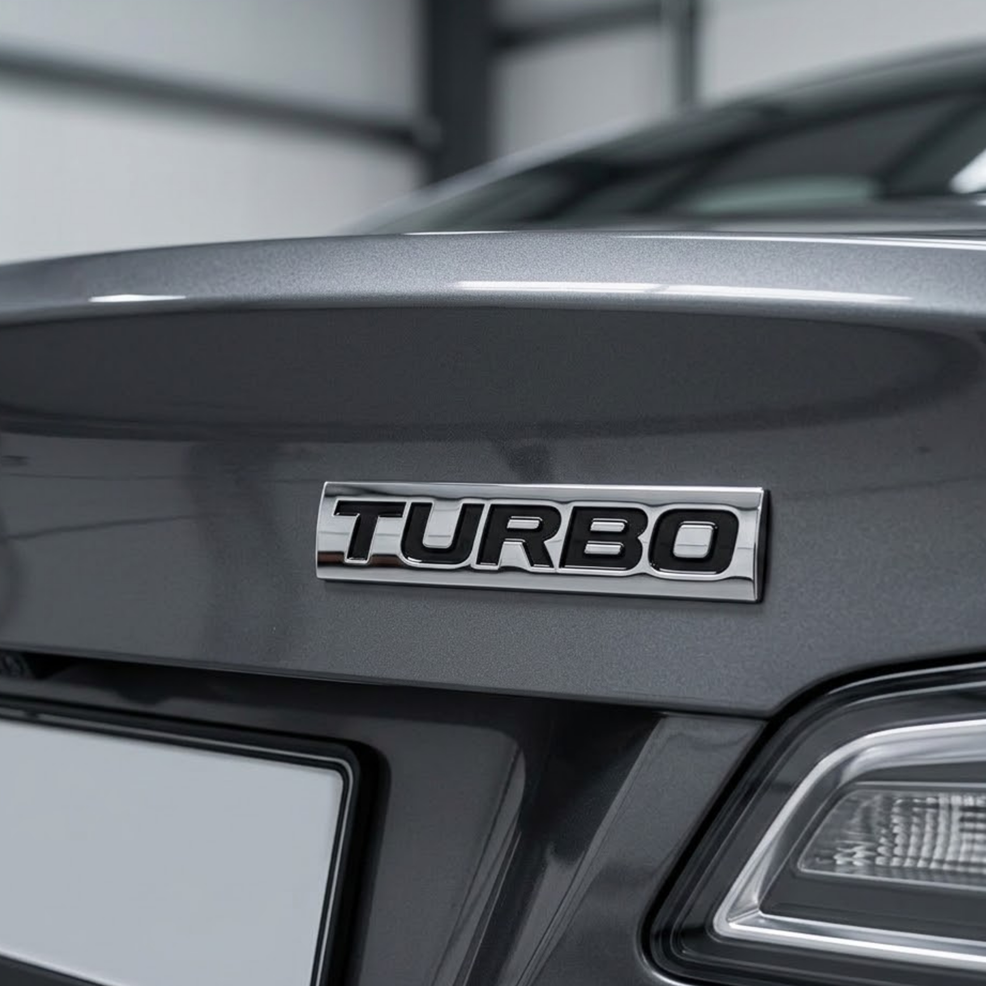 Carsonify 3D Metal TURBO Car Badge Emblem Sticker | Premium Aluminum Alloy Chrome TURBO Logo Decal | Self-Adhesive Metallic Badge for Car, Bike & SUV Exterior | Stylish Auto Styling Accessory