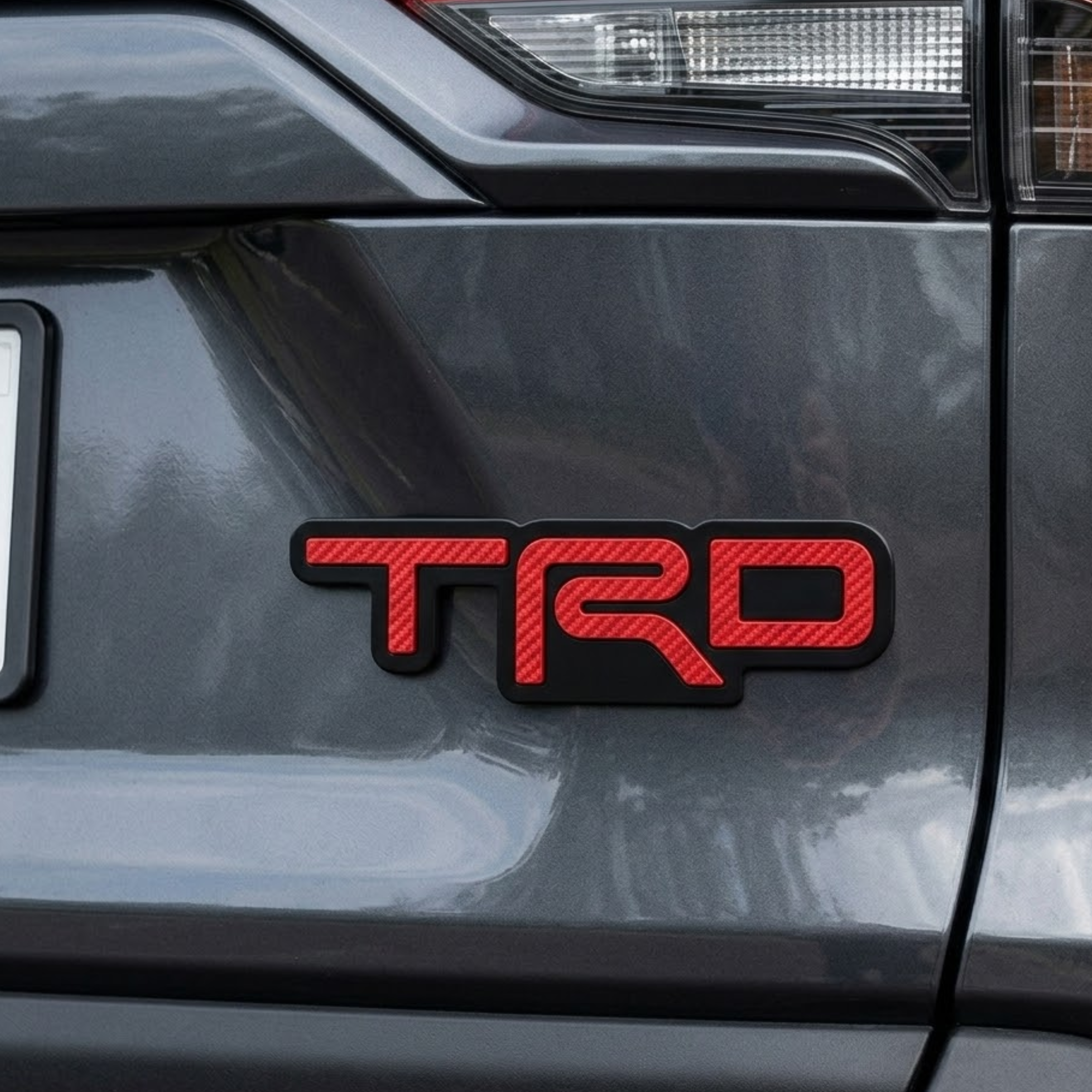 Carsonify 3D Metal TRD Car Badge Emblem Sticker | Premium Aluminum Alloy Chrome TRD Logo Decal | Self-Adhesive Metallic Badge for Car, Jeep & SUV Exterior | Stylish Racing Auto Decoration Accessory