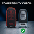 ACTO Leather Car Key Cover with Key Chain Compatible for Audi A8 / Q7 / RS / TT 3 Button Smart Key | Black with Red Stitching | Premium Leather Key Case | 360° Protection | Stylish Key Fob Cover | Pack of 1