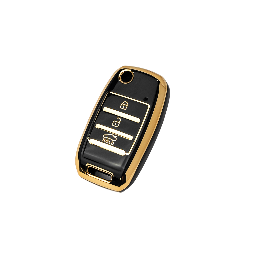 Acto TPU Gold Series Car Key Cover With Diamond Key Ring For Kia Seltos