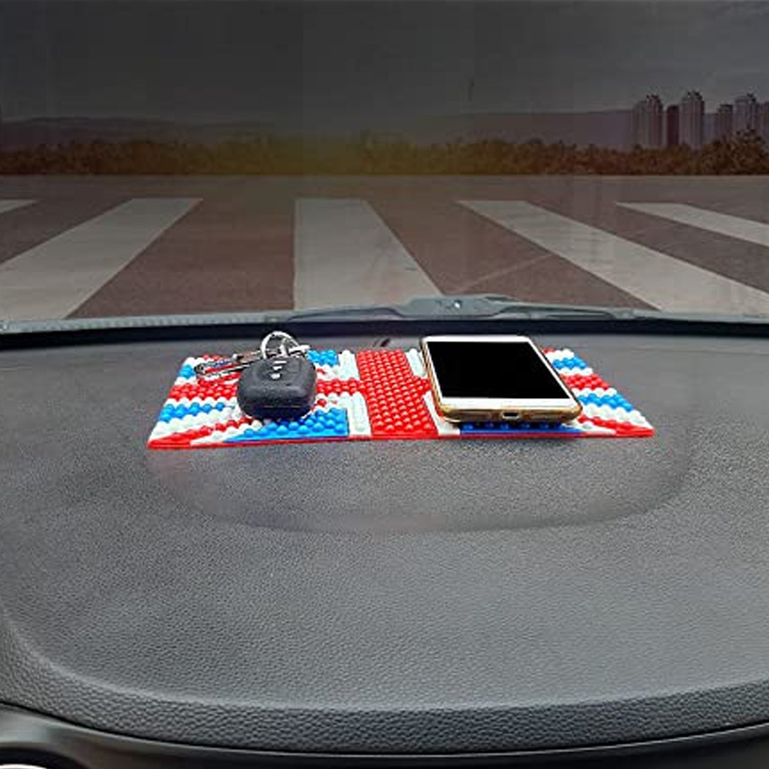 Universal Non-Slip Mat place Smartphone, Keychain or perfume on the Dashboard Sticky and Anti-Slip Rubber Mat