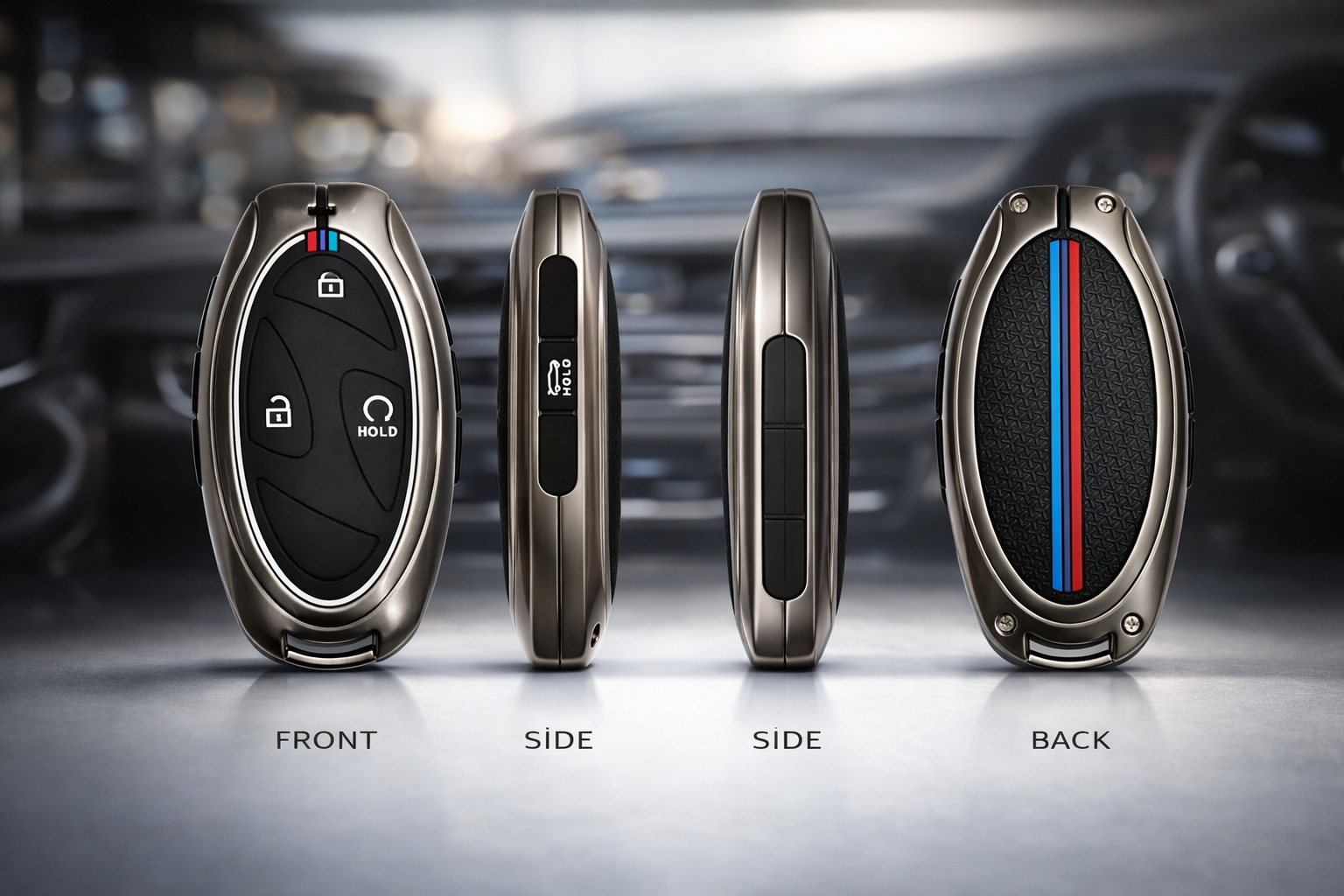 Acto Metal Silicone Key Cover & Key Chain Compatible with Hyundai Venue 2026 4-Button Smart Key | Premium Zinc Alloy Case | Glow in The Dark Buttons | Pack of 1