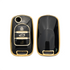 Acto TPU Gold Series Car Key Cover With TPU Gold Key Chain For MG Comet EV