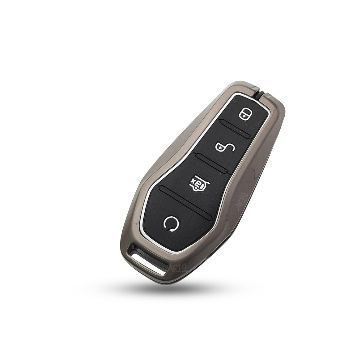 Acto Metal Sapphire Key Cover & Key Chain Compatible with BYD Atto 3, Seal, Sealion & eMax7 3 Button Smart Key | Premium Zinc Alloy Case | Glow-in-the-Dark Buttons | 360° Full Protection | Pack of 1