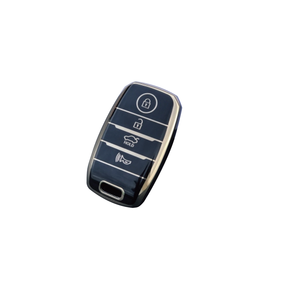 Acto TPU Gold Series Car Key Cover With TPU Gold Key Chain For Kia Seltos