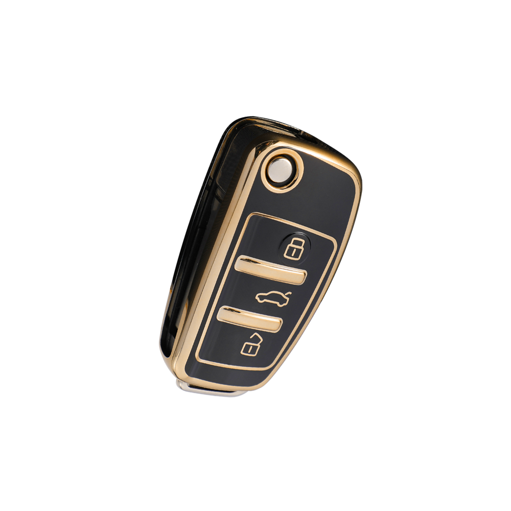 Acto TPU Gold Series Car Key Cover With TPU Gold Key Chain For Audi RS5