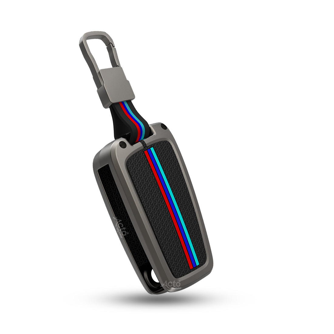 Acto Metal Sapphire Key Cover and Key chain Compatible with Toyota Corolla Altis and Innova Crysta Pack of 1 Set (Glow in the Night)