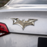 Carsonify 3D Metal Batman Car Badge Emblem Sticker | Aluminum Alloy Chrome Finish Bat Logo Decal | Self-Adhesive Car & Bike Exterior Decoration | Premium Metallic Auto Styling