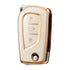 Acto TPU Gold Series Car Key Cover With Diamond Key Ring For Toyota Crysta