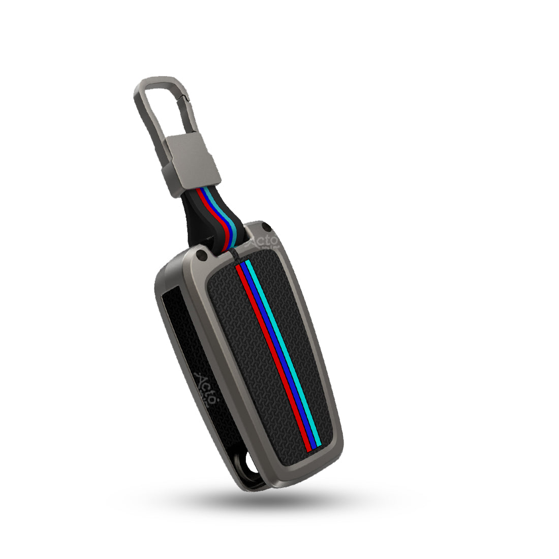 Acto Metal Sapphire Key Cover and Key chain Compatible with Toyota Corolla Altis and Innova Crysta Pack of 1 Set (Glow in the Night)