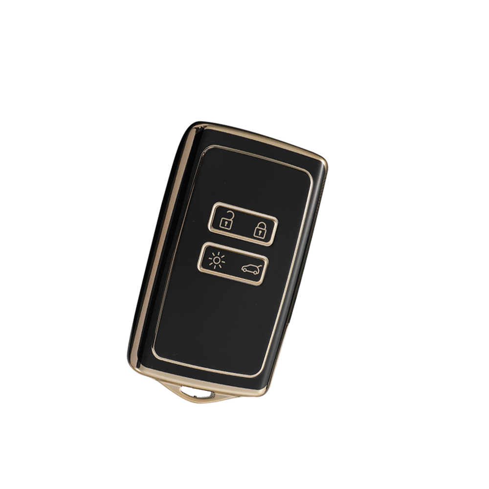 Acto TPU Gold Series Car Key Cover With TPU Gold Key Chain For Renault Triber