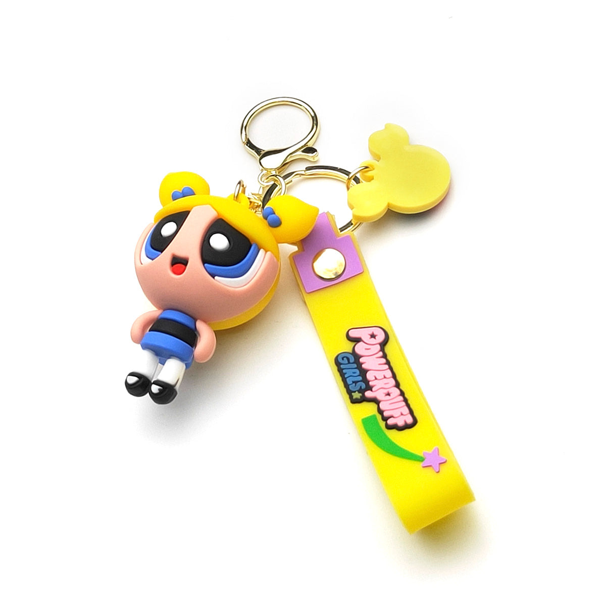 3D PVC Cartoon Keychain Powerpuff Girls Bubbles