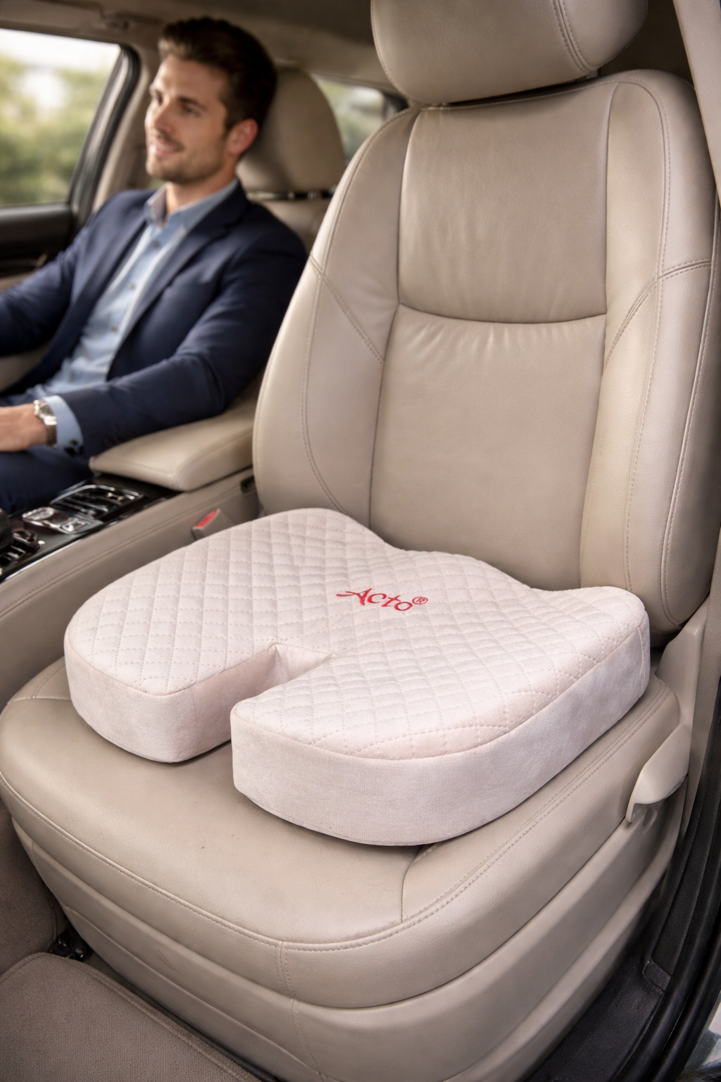 Acto Car Seat Cushion Bottom for Long & Comfortable Drive & Office Seat, Dining Chair, On Floor pack of 1 pcs in black colours