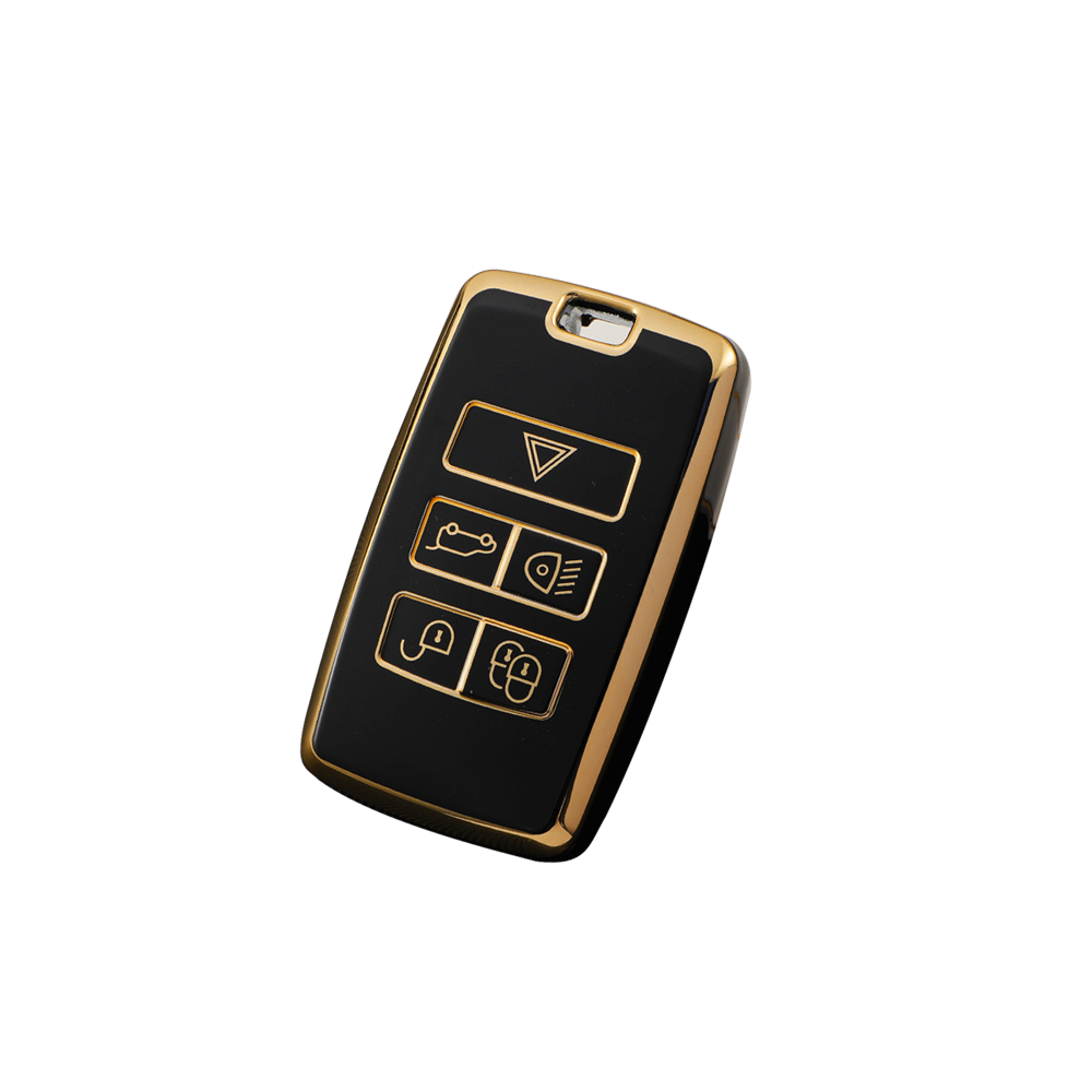 Acto TPU Gold Series Car Key Cover With Diamond Key Ring For Land Rover Sports