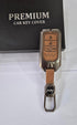 ACTO Metal Leather Car key cover with key chain Compatible With Honda