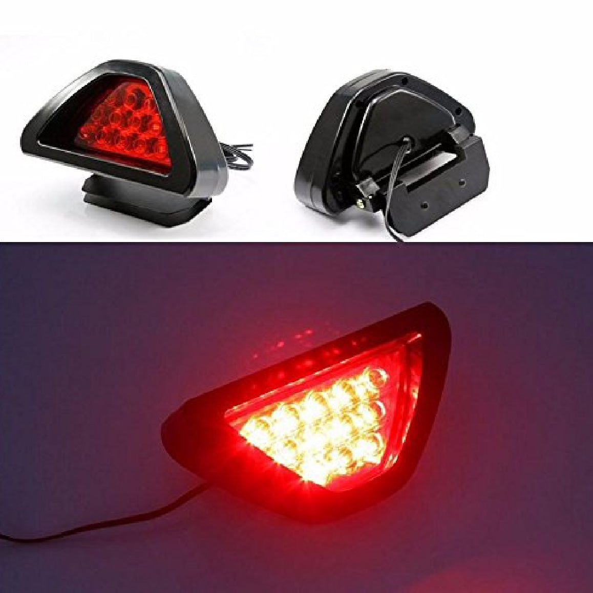 Car Rear Brake Light Style Universal 12V LED Red Compatible with Car/Motorbike