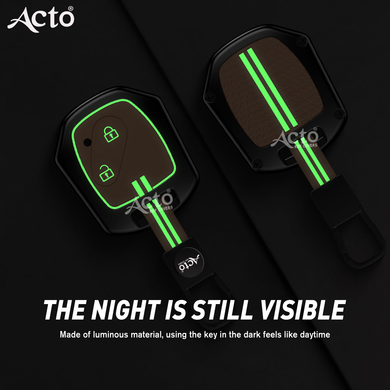 Acto Metal Sapphire Key Cover and Key chain Compatible with Honda CR-V Pack of 1 Set (Glow in the Night)