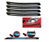 Car Bumper Protector Black Rubber with Single Chrome line Compatible with all Cars Set of 4 Pcs