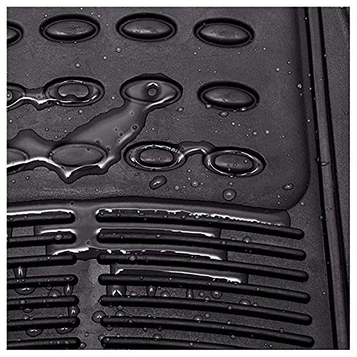 Car Rubber Foot Mat Set of 4 Pieces in Black Color