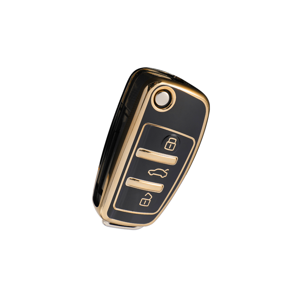 Acto TPU Gold Series Car Key Cover With TPU Gold Key Chain For Audi RS