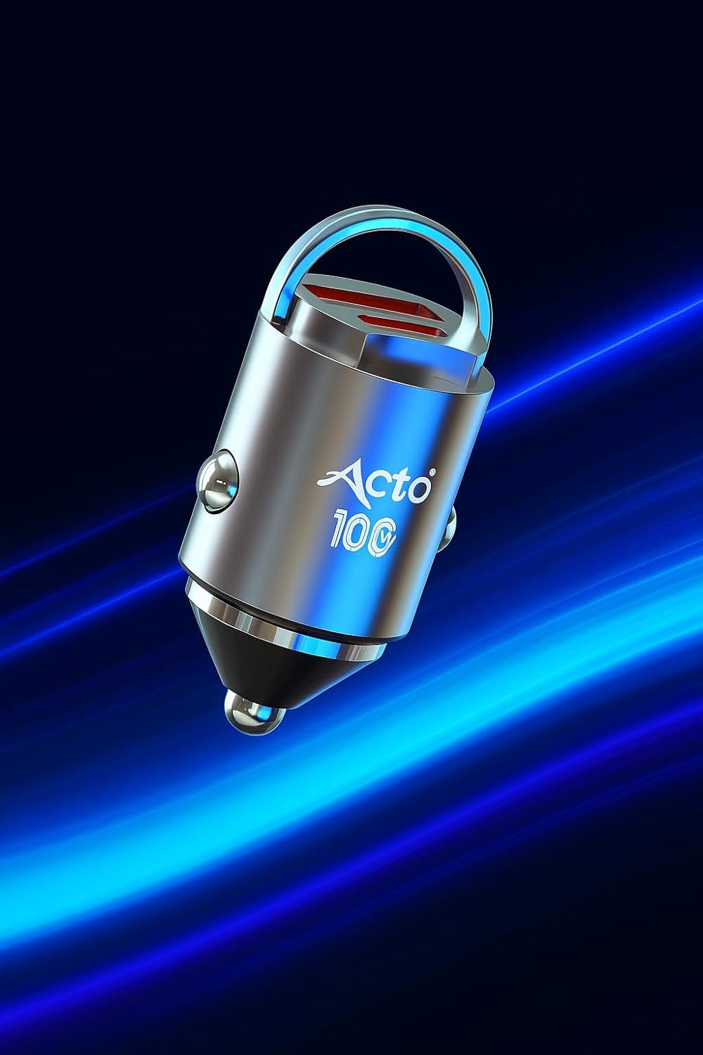 ACTO Pluto Car Mobile Charger Dual USB 4.8 AMP Output Fast Charging 100 Watt & 1200 MM in Black Color Pack of 1 Pcs