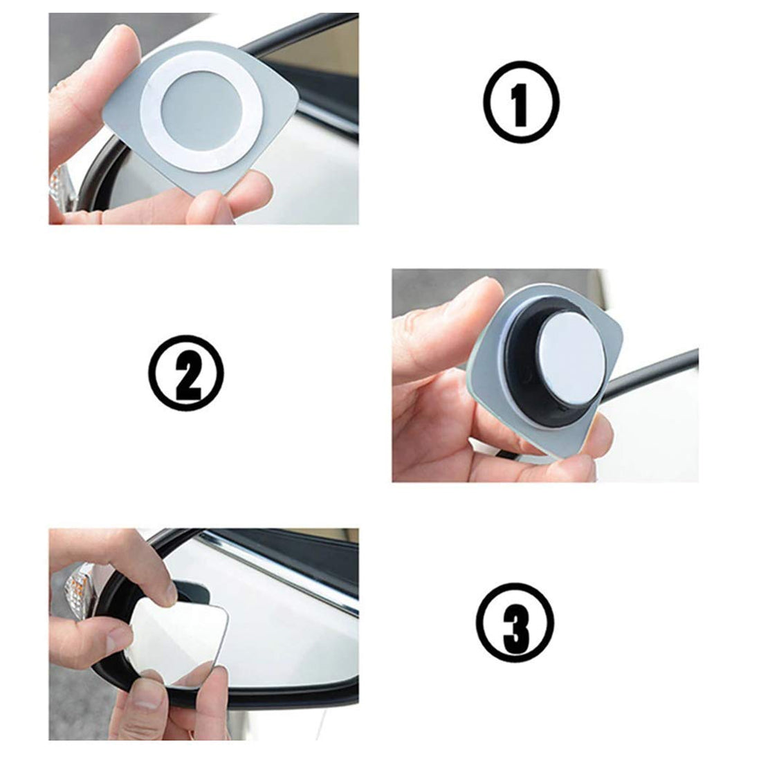 Car Blind Spot Mirrors Adjustable 360 Degree Wide Angle Rear Side View 3R Parking Mirror Left and Right - 2PC