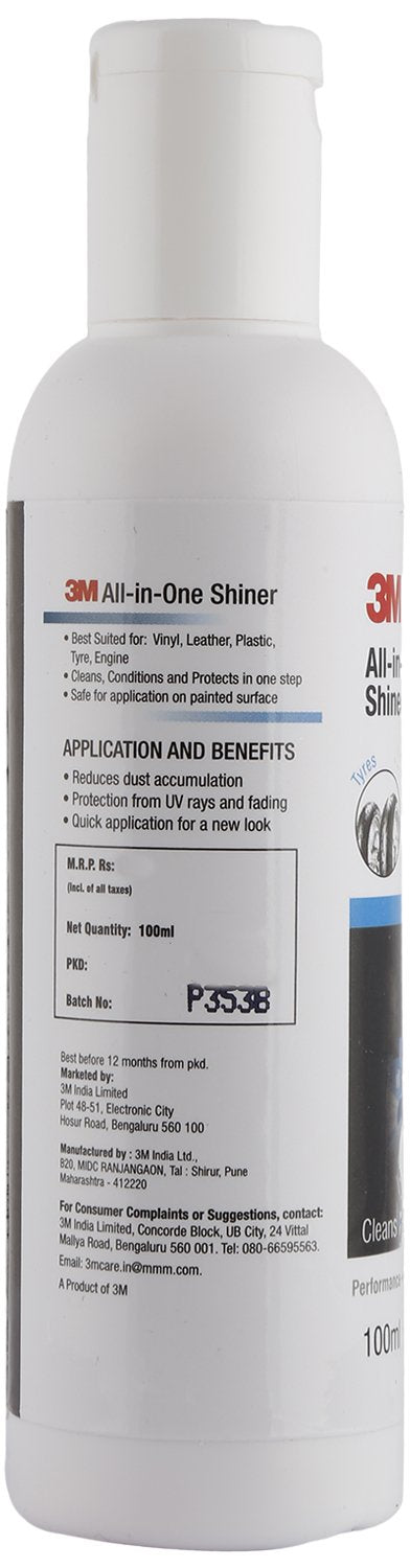 3M All-In-One Shiner (100 Ml) | Restore Shine On Plastic & Leather Parts On Bikes | Reduce Dust Accumulation