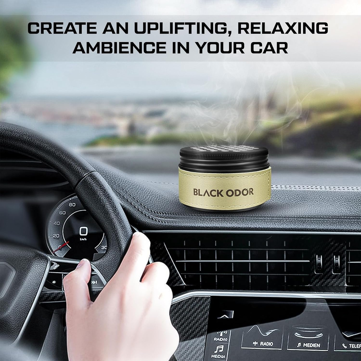 Black Odor Fashion Car Fragrance Scented Air Freshener Perfume Gel For Car/Home/Office (100Gm)