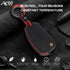ACTO Alcantra Key Cover and Key Chain in Dashing Black cover and Red Sticking Design Compatible Audi 3 Button Smart Key Pack of 1 Set
