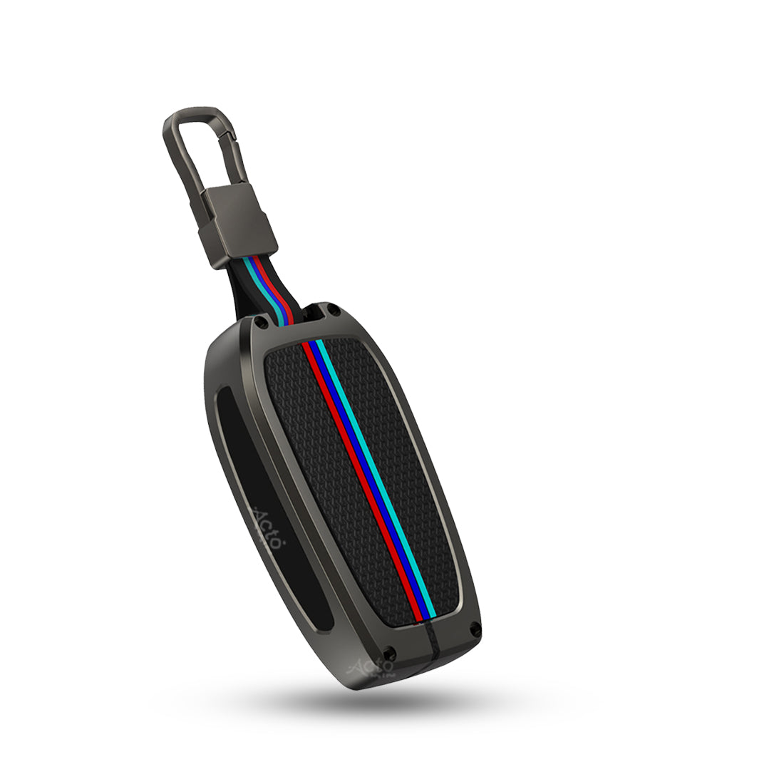 Acto Metal Sapphire Key Cover and Key chain Compatible with Toyota Crysta, Fortuner Pack of 1 Set (Glow in the Night)