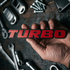 Carsonify 3D Metal TURBO Car Badge Emblem Sticker | Premium Aluminum Alloy Chrome TURBO Logo Decal | Self-Adhesive Metallic Badge for Car, Bike & SUV Exterior | Stylish Auto Styling Accessory