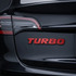 Carsonify 3D Metal TURBO Car Badge Emblem Sticker | Premium Aluminum Alloy Chrome TURBO Logo Decal | Self-Adhesive Metallic Badge for Car, Bike & SUV Exterior | Stylish Auto Styling Accessory
