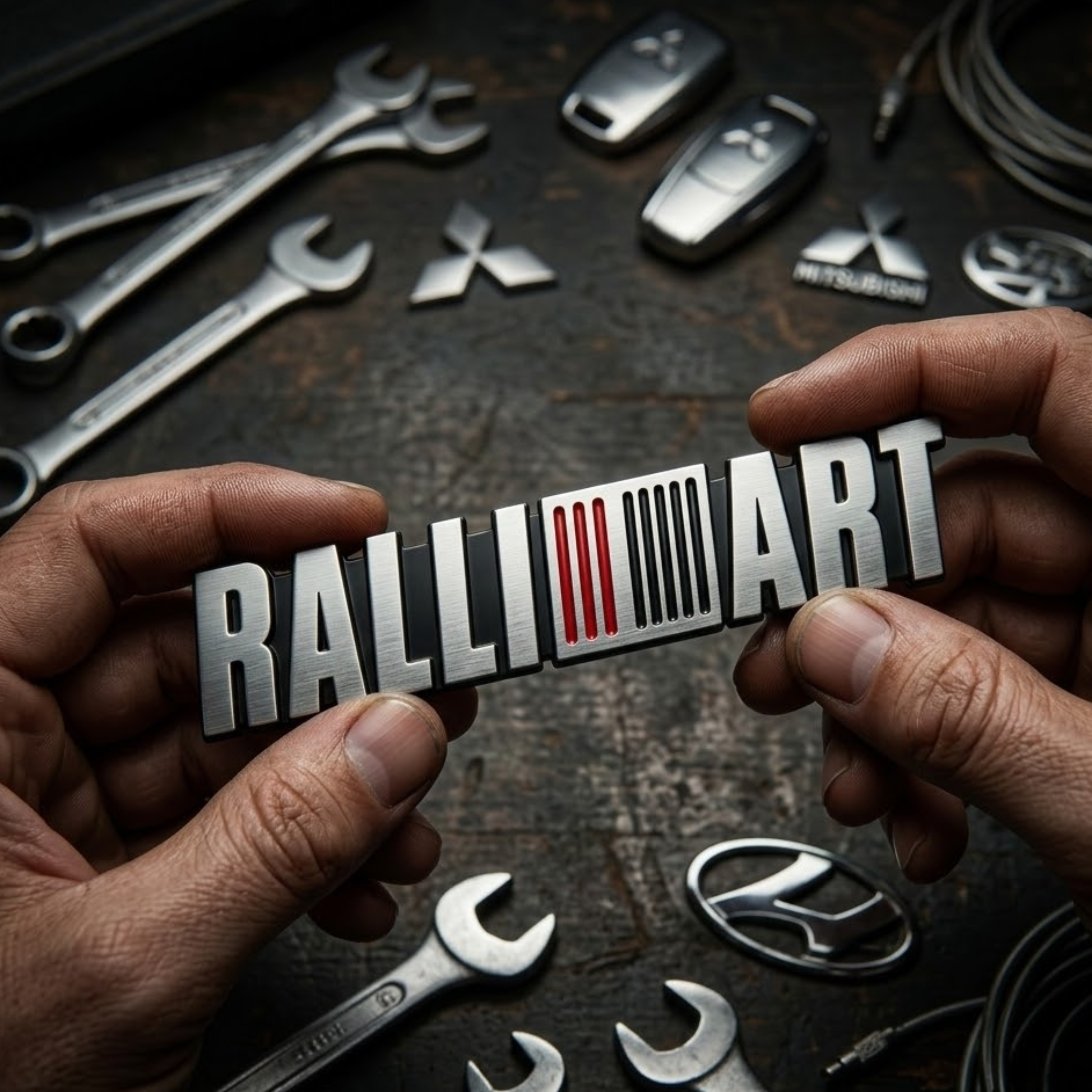 Carsonify 3D Metal Ralli Art Car Badge Emblem Sticker | Premium Aluminum Alloy Chrome Ralliart Logo Decal | Self-Adhesive Metallic Badge for Car, Bike & SUV Exterior | Stylish Racing Auto Decoration Accessory