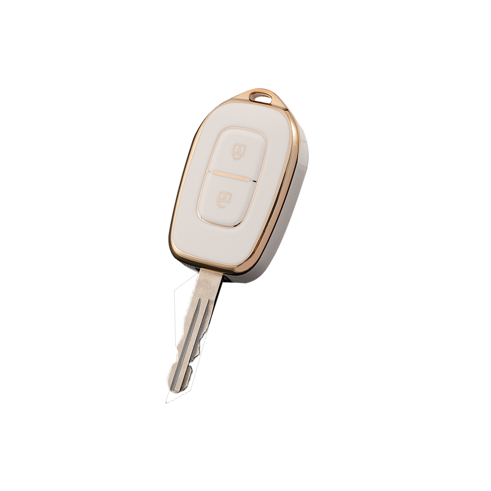 Acto TPU Gold Series Car Key Cover With TPU Gold Key Chain For Renault Redi-Go