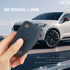 ACTO Alcantra Key Cover and Key Chain in Dashing Blue Cover and Orange Sticking Design Compatible with Audi